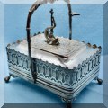S45. Silverplate lidded basket. 